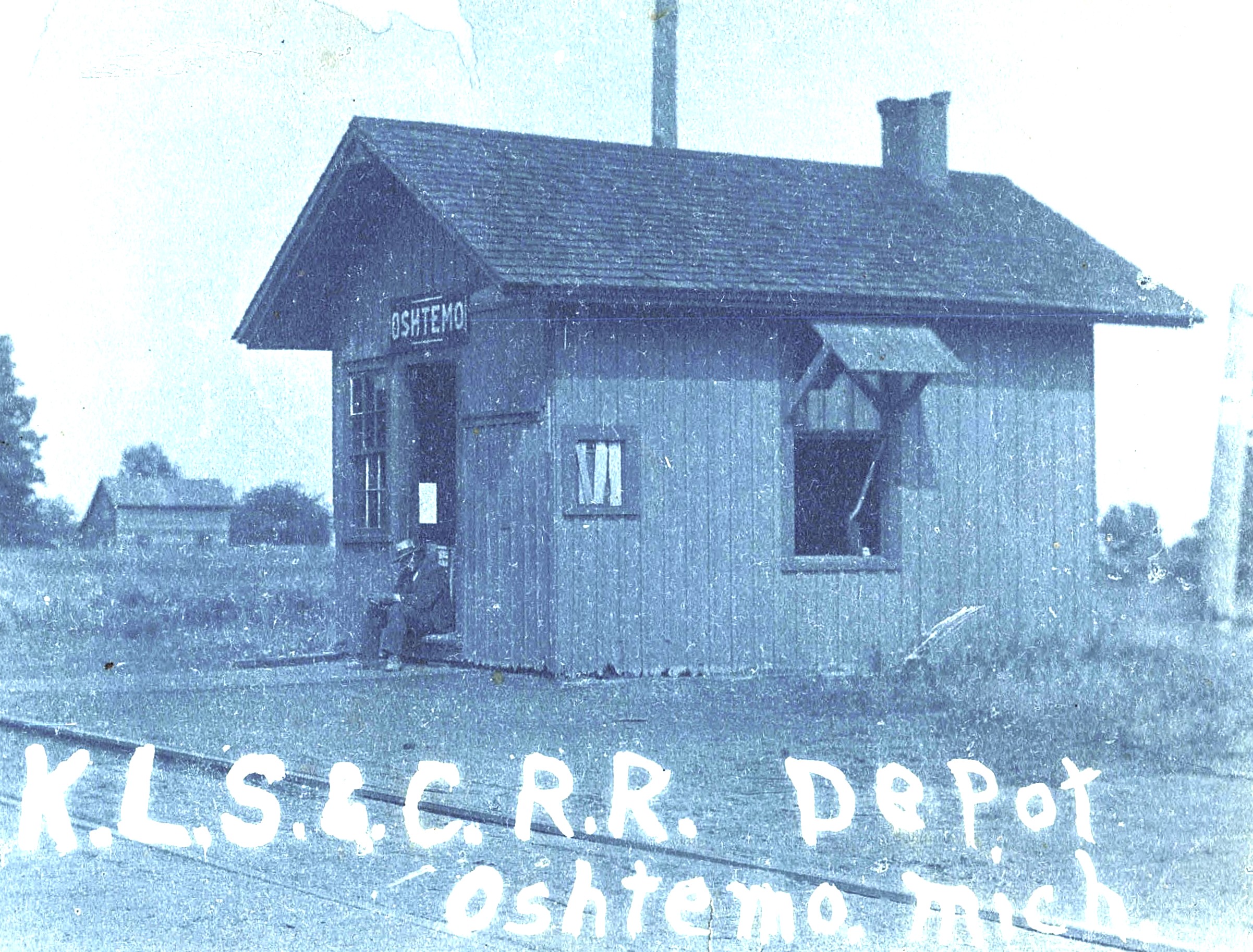Oshtemo Railroad Depot in 1907